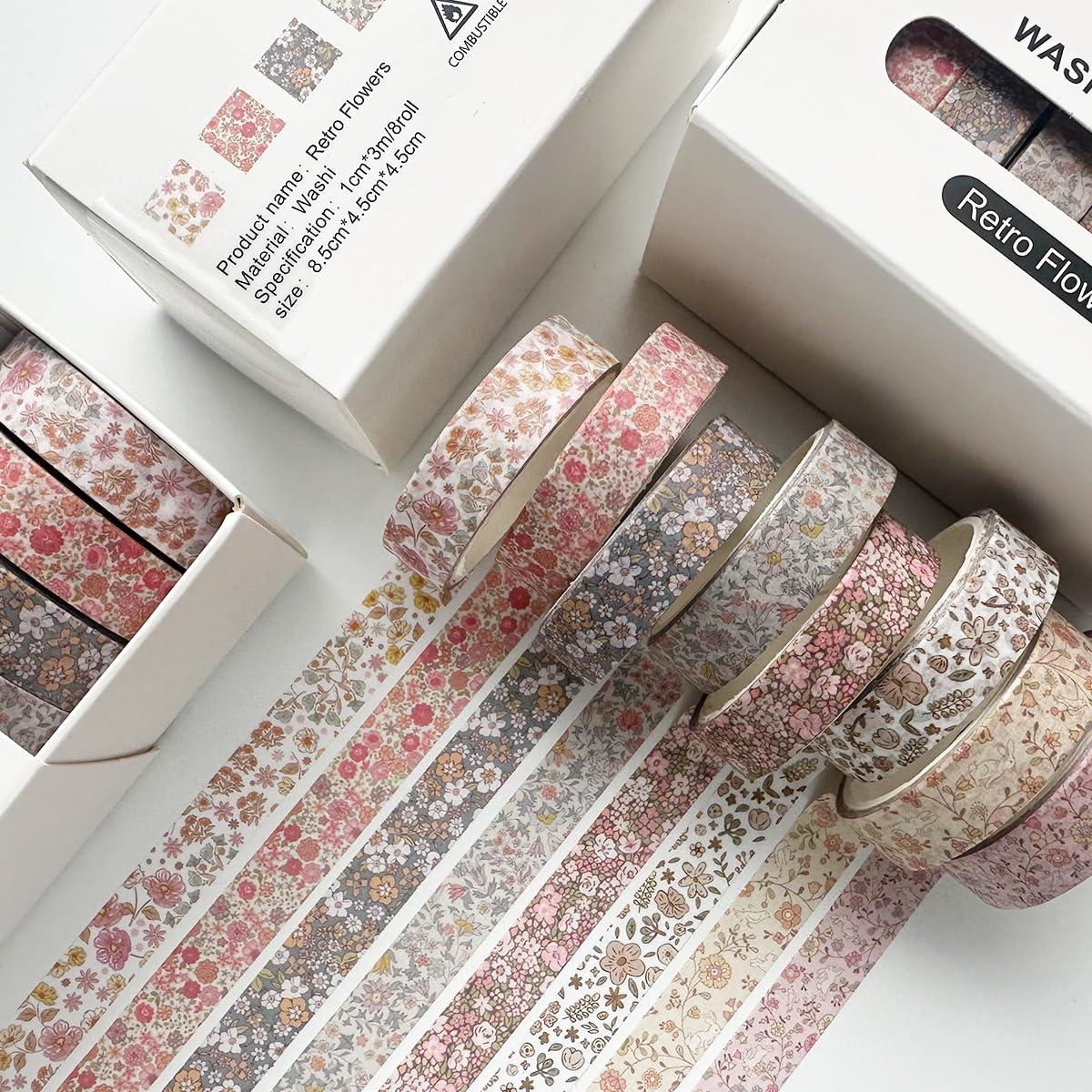 Conjunto de Cinta Washi Vintage YUBX 8 Rollos 10mm Flores