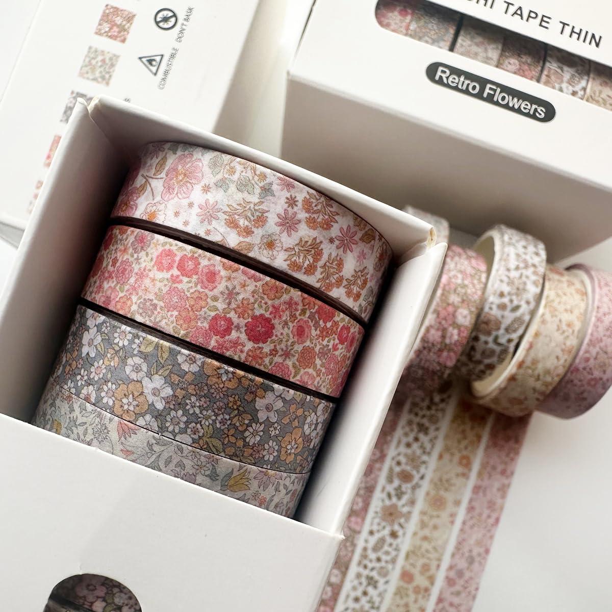 Conjunto de Cinta Washi Vintage YUBX 8 Rollos 10mm Flores