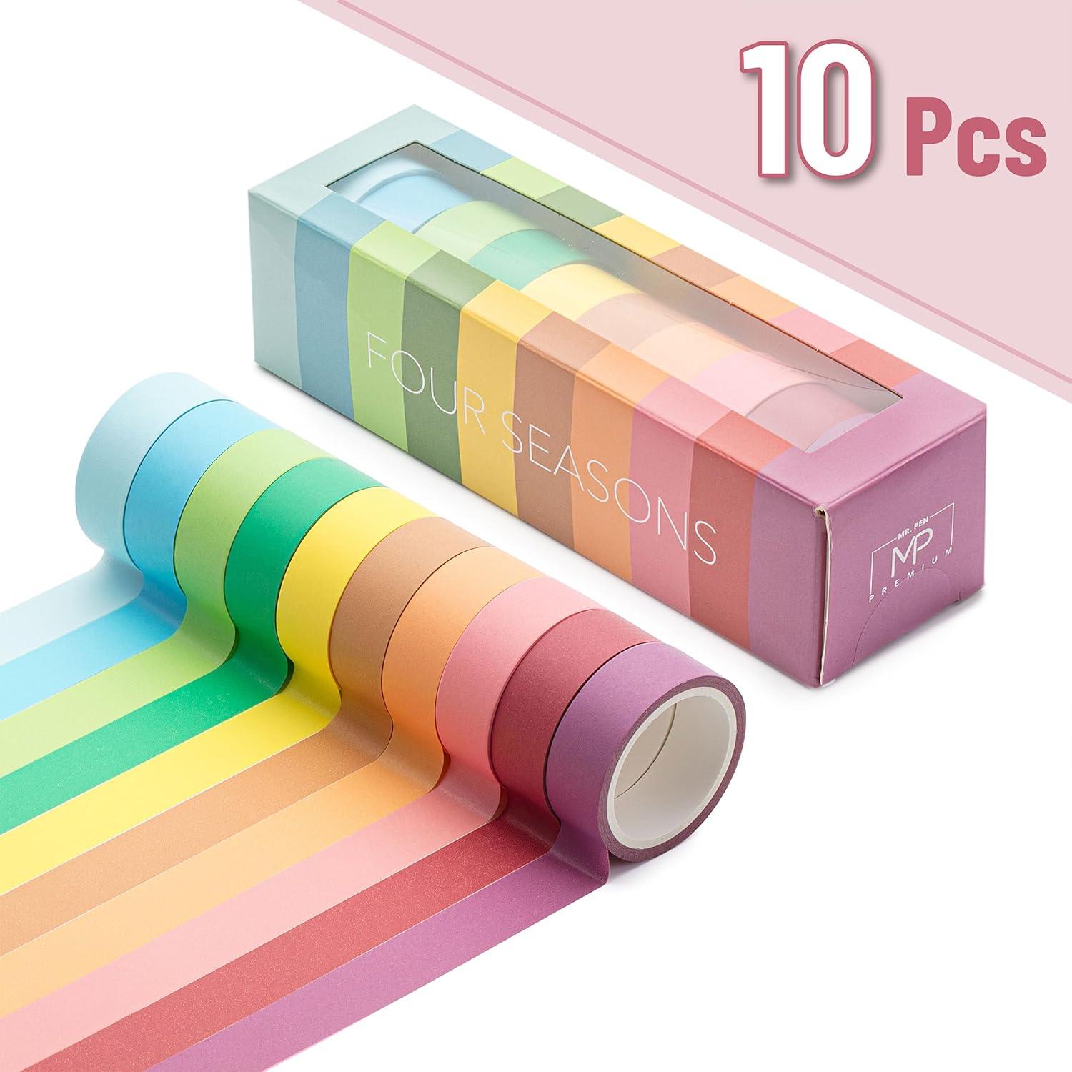 Juego de Cinta Washi Mr. Pen - 10 Piezas 1.52 cm Colores