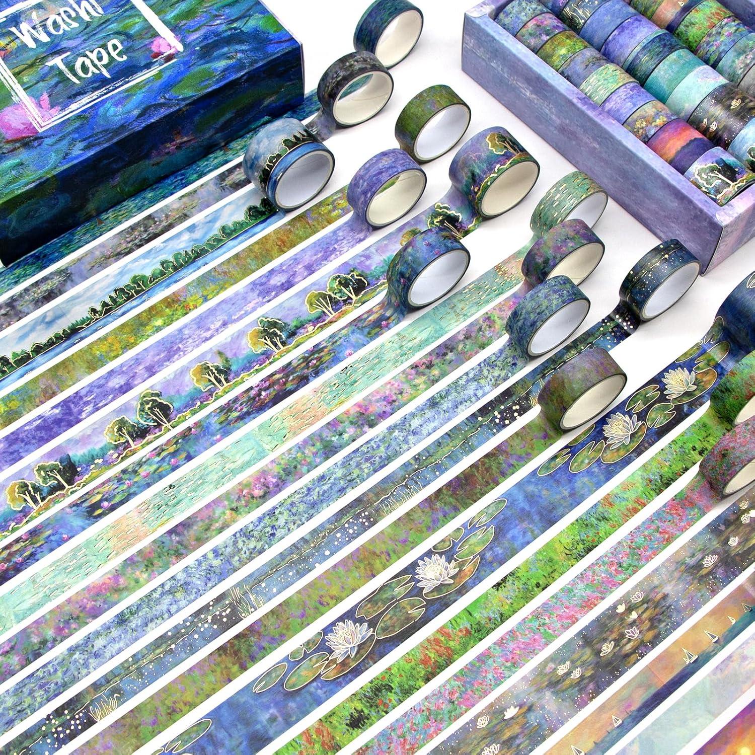 27 Rollos de Cinta Washi Vintage Monet - Decorativas 25mm y 15mm