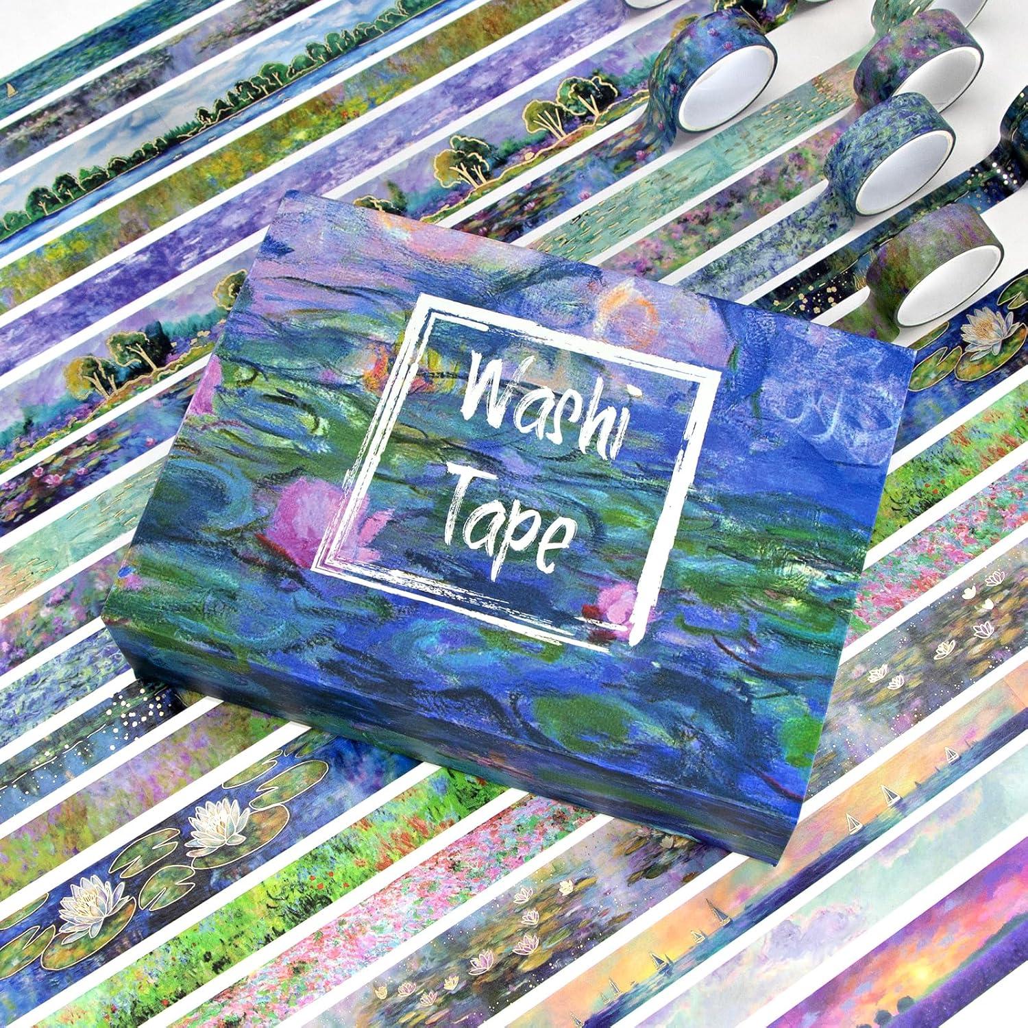 27 Rollos de Cinta Washi Vintage Monet - Decorativas 25mm y 15mm