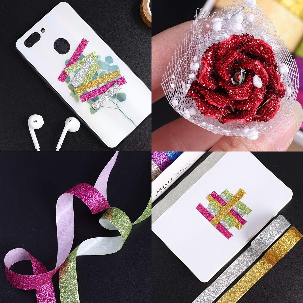 Set de Cinta Washi DIY Tesuivra - 12 Rollos Brillantes 15mm x 3m