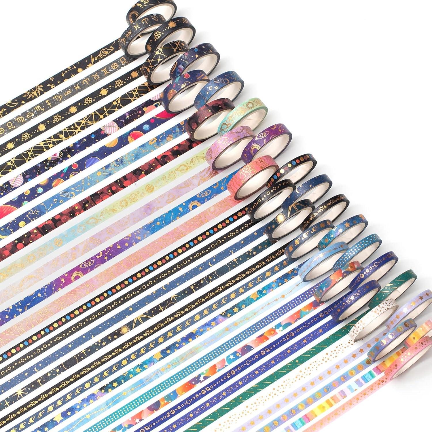 Conjunto de Cinta Washi YUBX Galaxy 30 Rollos Decorativa 3-5mm