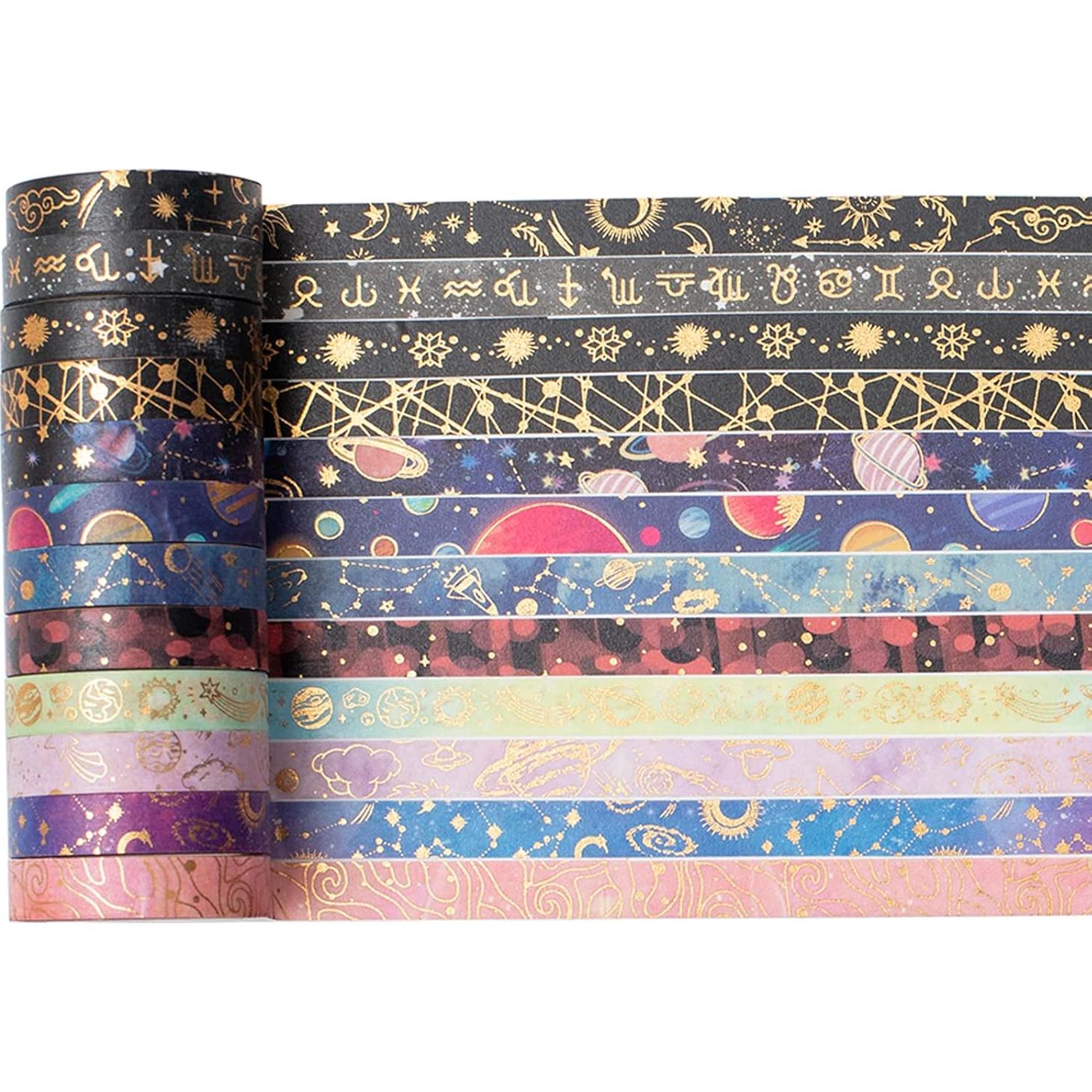 Conjunto de Cinta Washi YUBX Galaxy 30 Rollos Decorativa 3-5mm