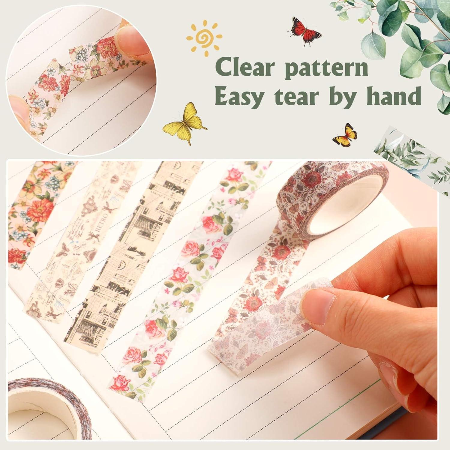 Cinta Washi TaoBary 33 Rollos Vintage 15mm para Manualidades