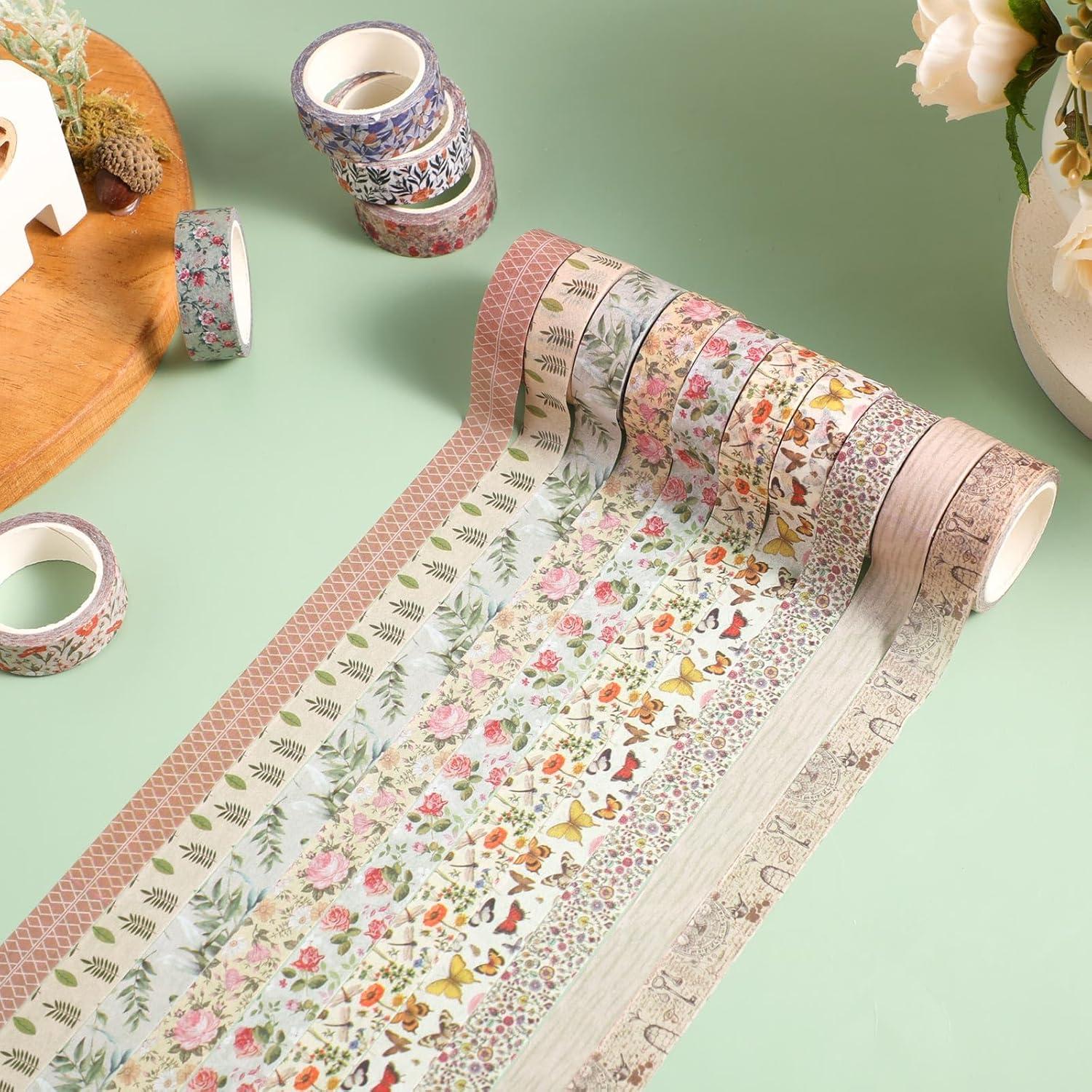 Cinta Washi TaoBary 33 Rollos Vintage 15mm para Manualidades