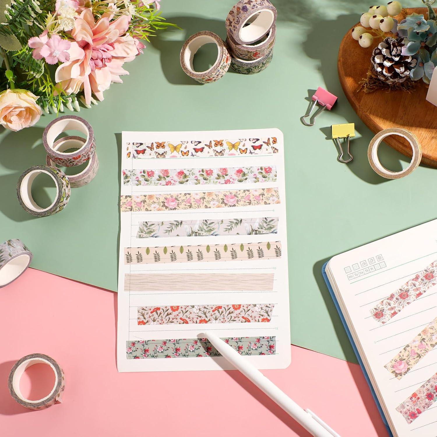 Cinta Washi TaoBary 33 Rollos Vintage 15mm para Manualidades