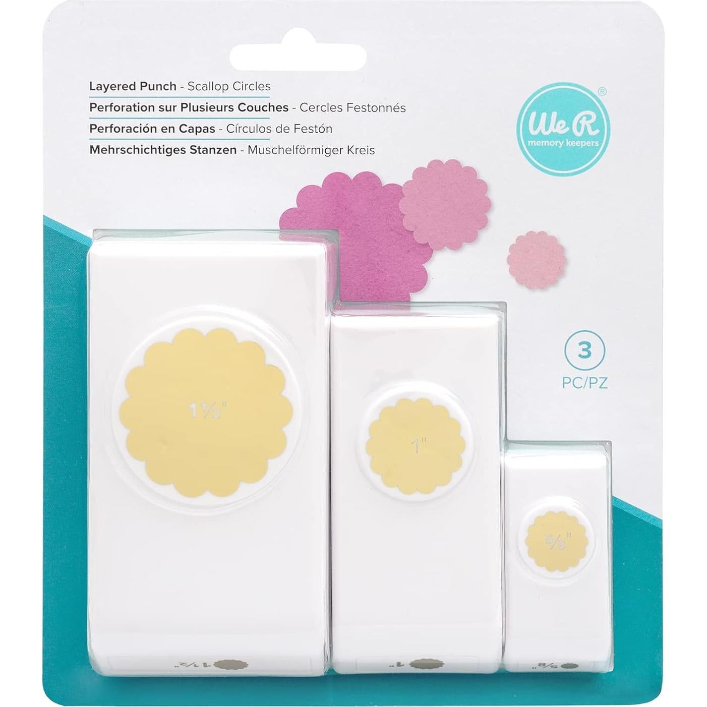 Troqueles en Capas We R Memory Keepers Círculos con Picos 3 Pzas