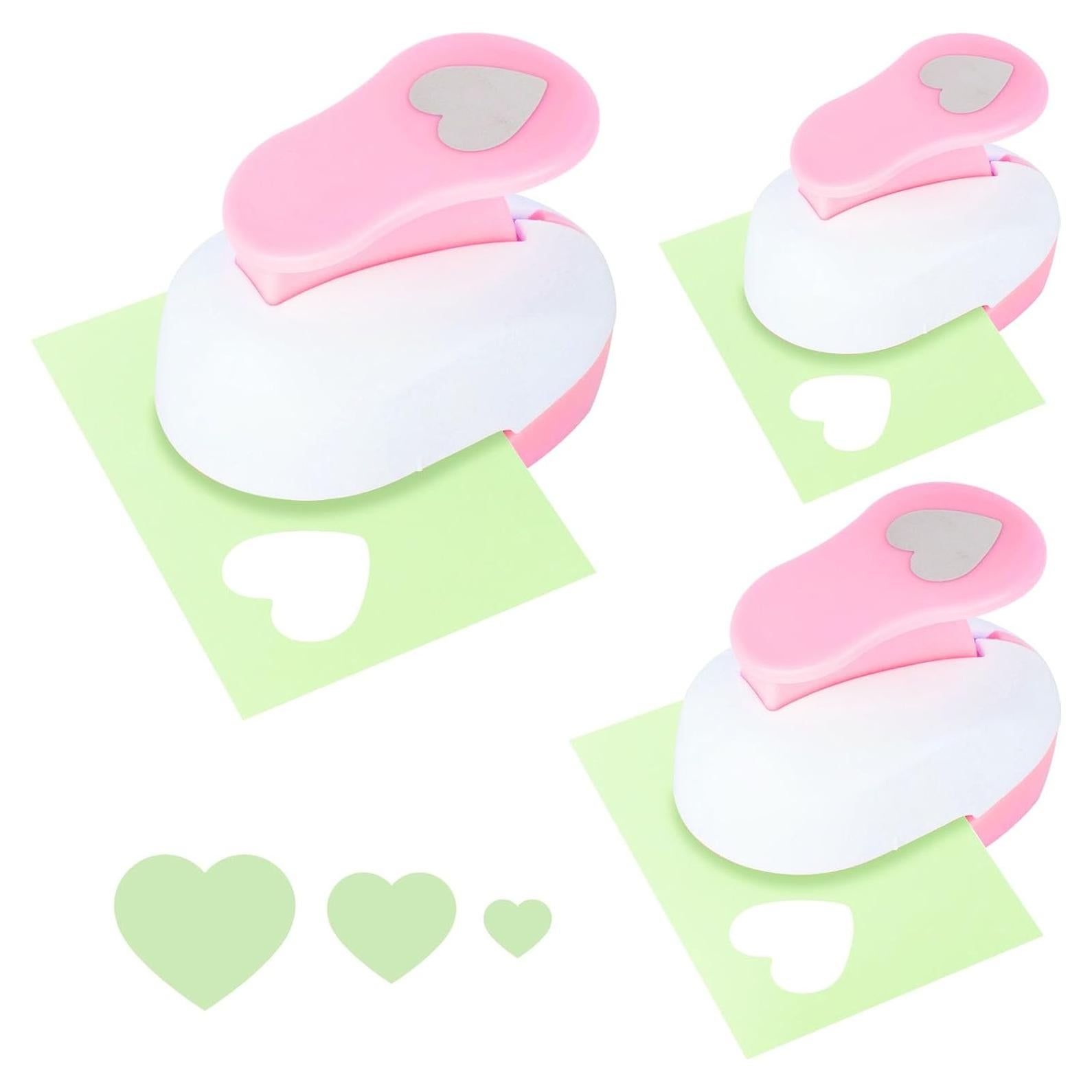 Juego de 3 Perforadoras Corazón Rosa LOVEINUSA para Manualidades