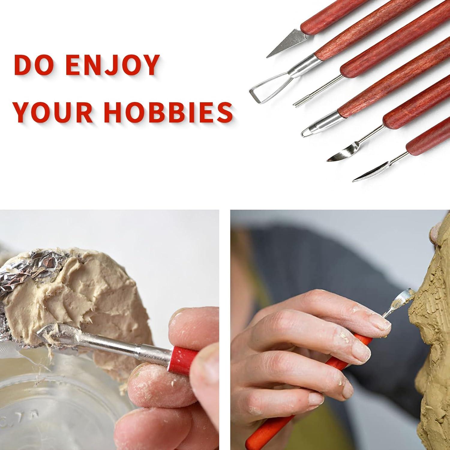 Herramientas de Escultura en Arcilla HANWER 6 Piezas Acero Inoxidable