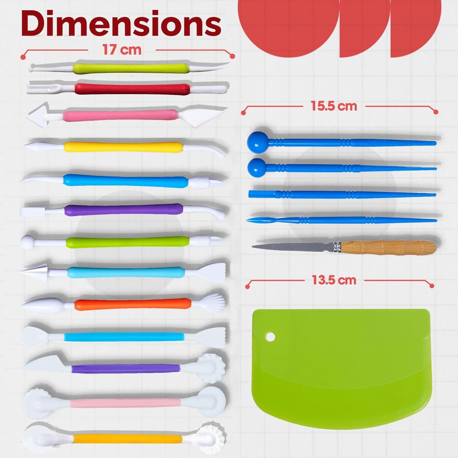 Juego de Herramientas de Arcilla WuMakes 19 Piezas Livianas