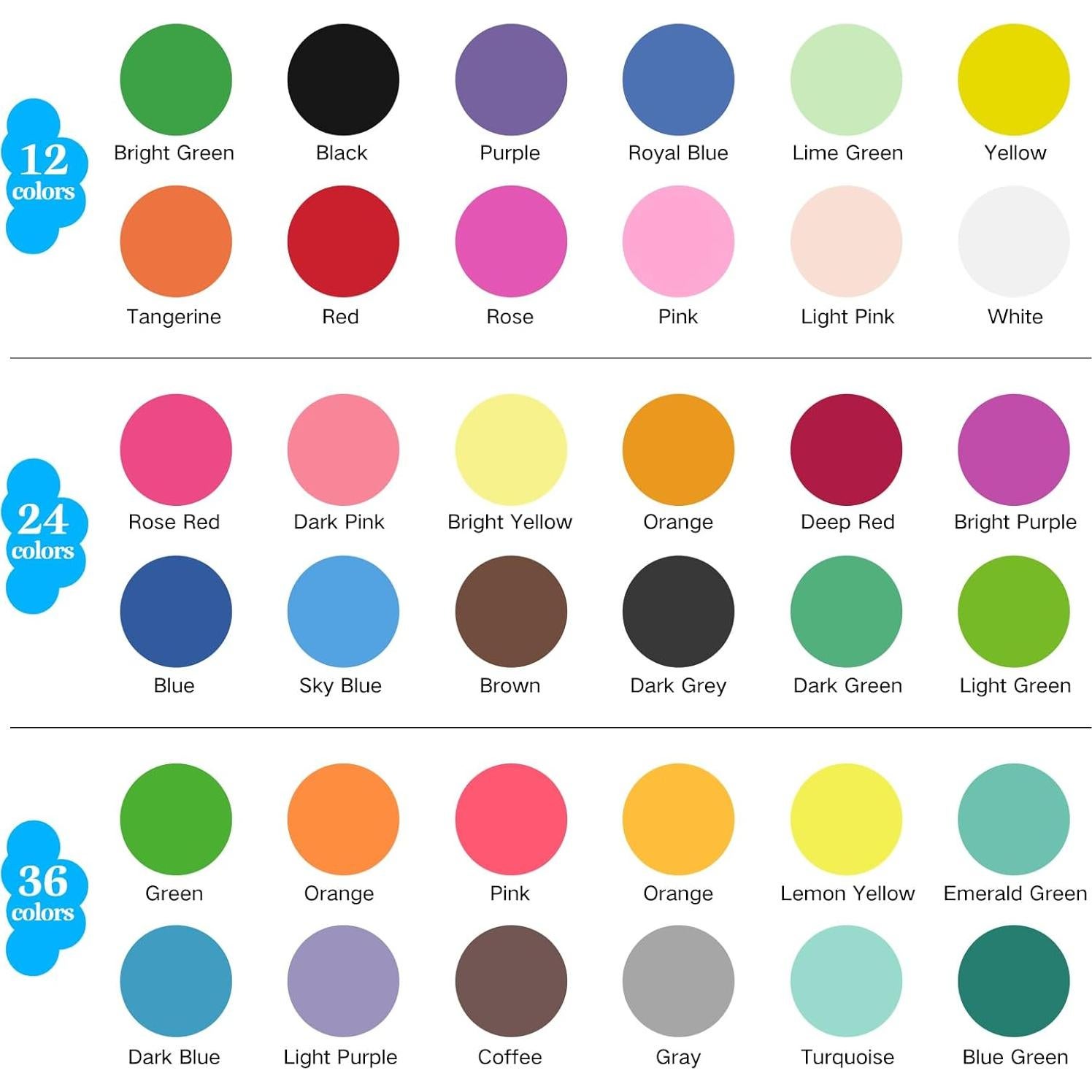 Kit de Arcilla Polimérica Wolwefa 36 Colores 200g No Tóxica