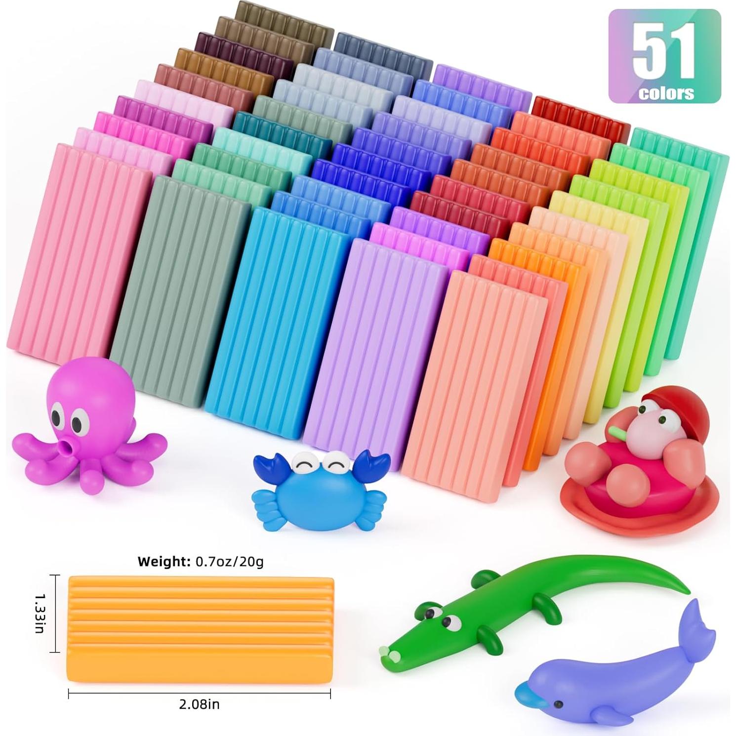 Kit de Arcilla Polimérica CiaraQ - 51 Colores, Horneable