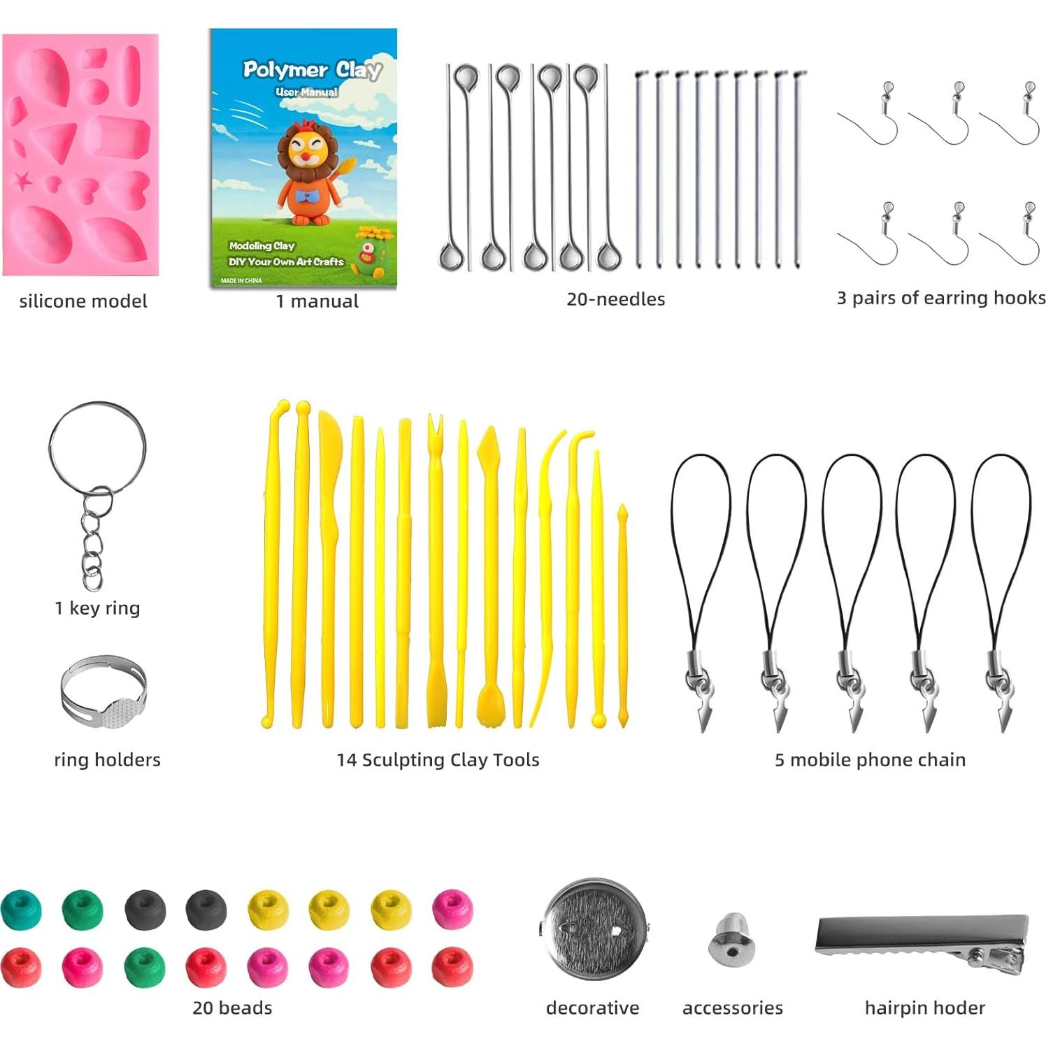 Kit de Arcilla Polimérica CiaraQ - 51 Colores, Horneable