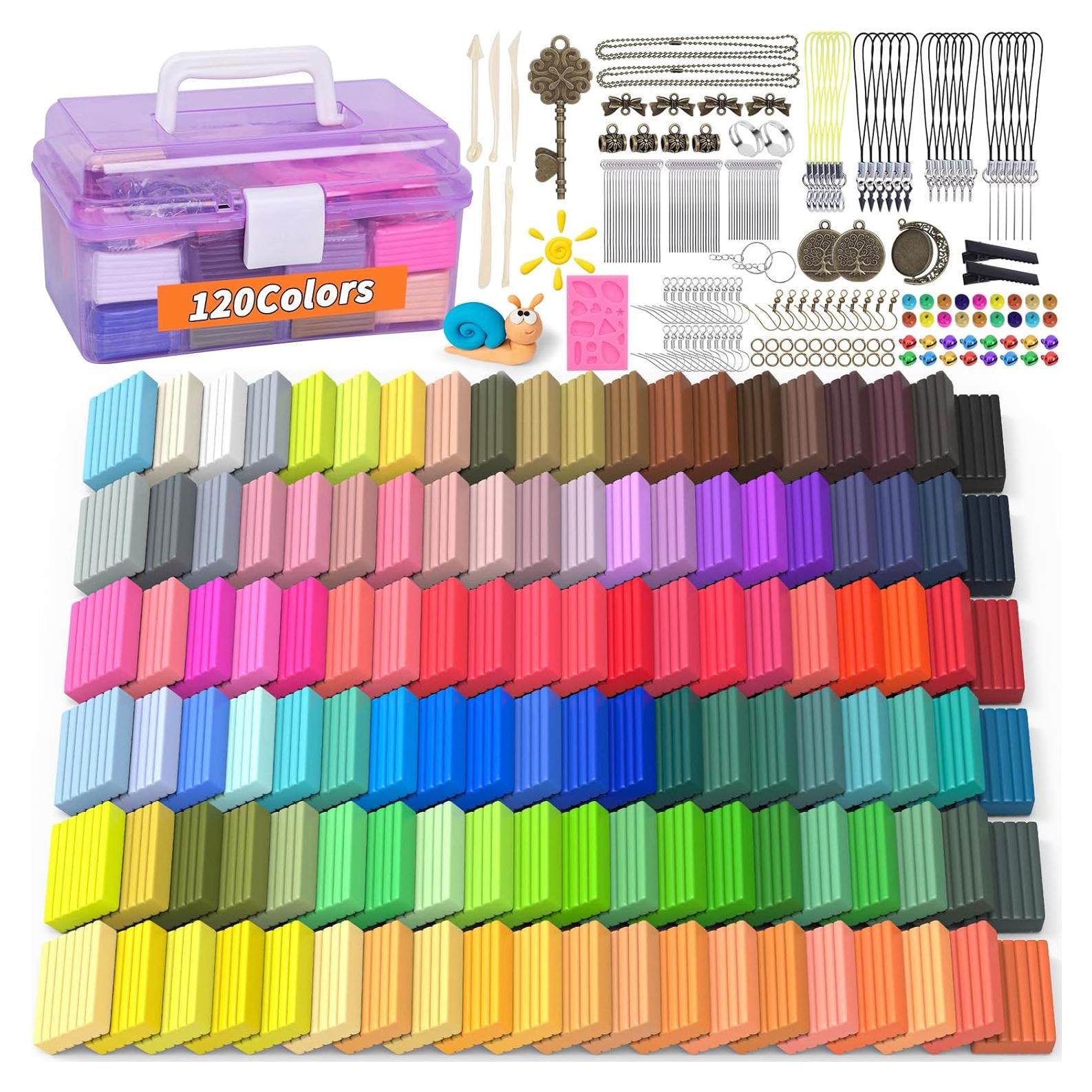 Kit de Arcilla Polimérica UZLU 120 Colores 0.91 kg para Niños