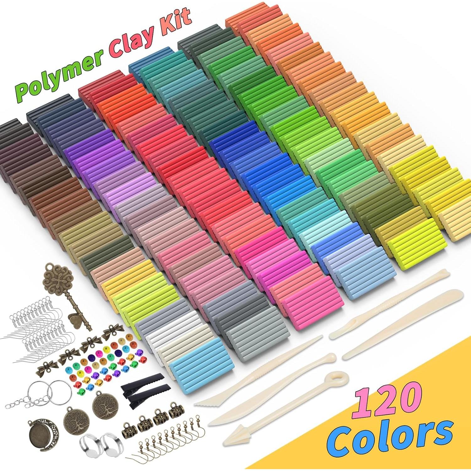 Kit de Arcilla Polimérica UZLU 120 Colores 0.91 kg para Niños