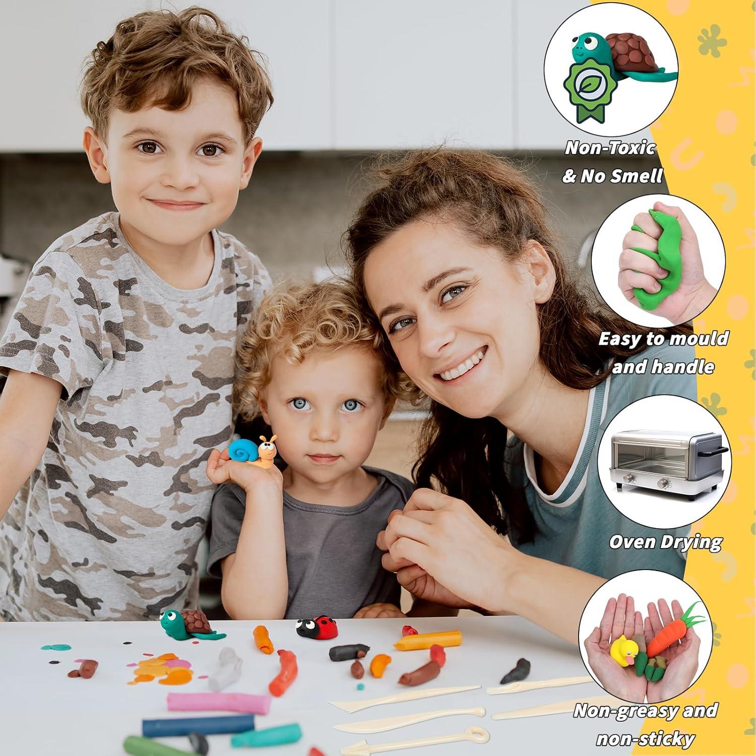 Kit de Arcilla Polimérica UZLU 120 Colores 0.91 kg para Niños