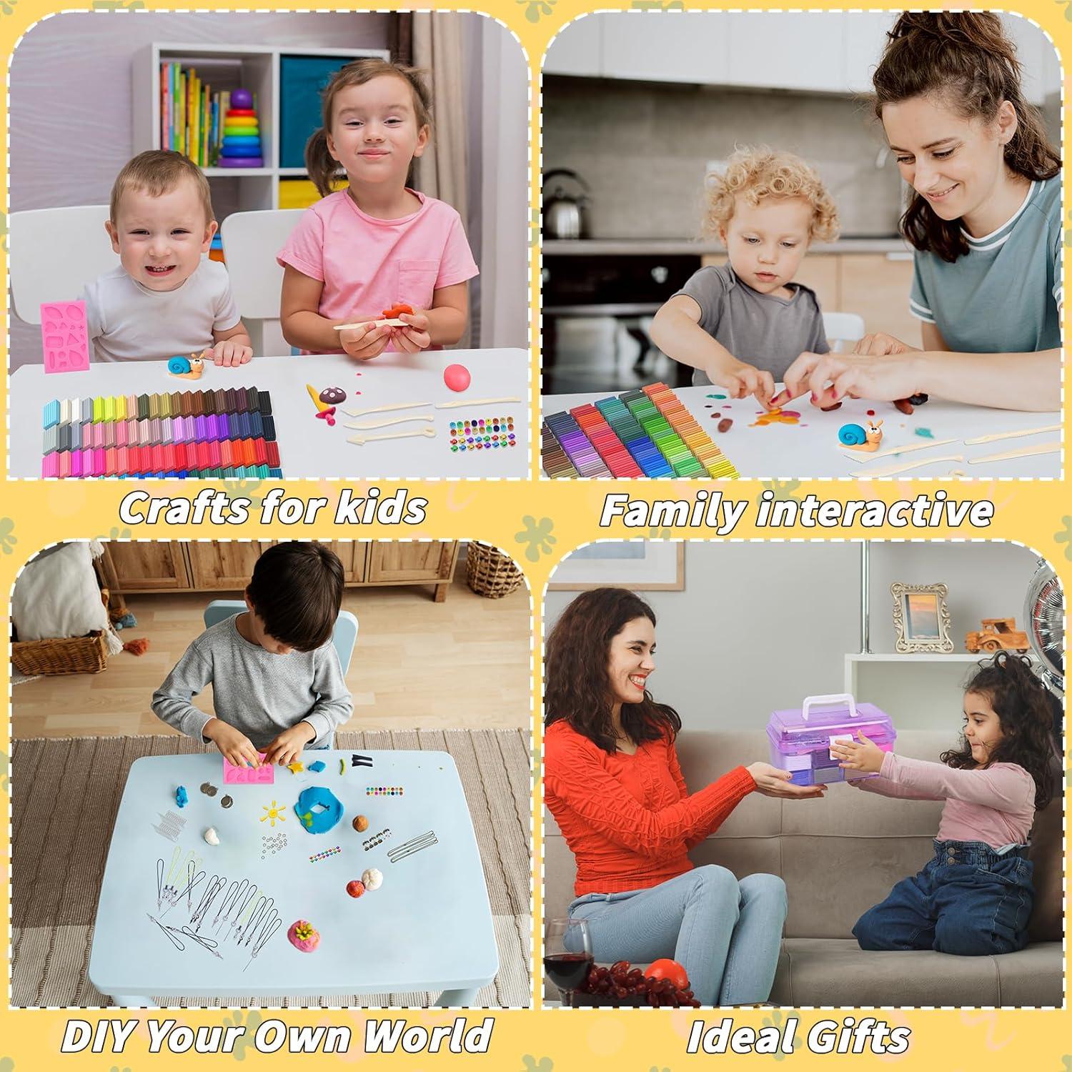 Kit de Arcilla Polimérica UZLU 120 Colores 0.91 kg para Niños