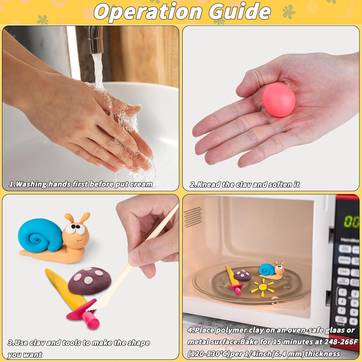 Kit de Arcilla Polimérica UZLU 120 Colores 0.91 kg para Niños