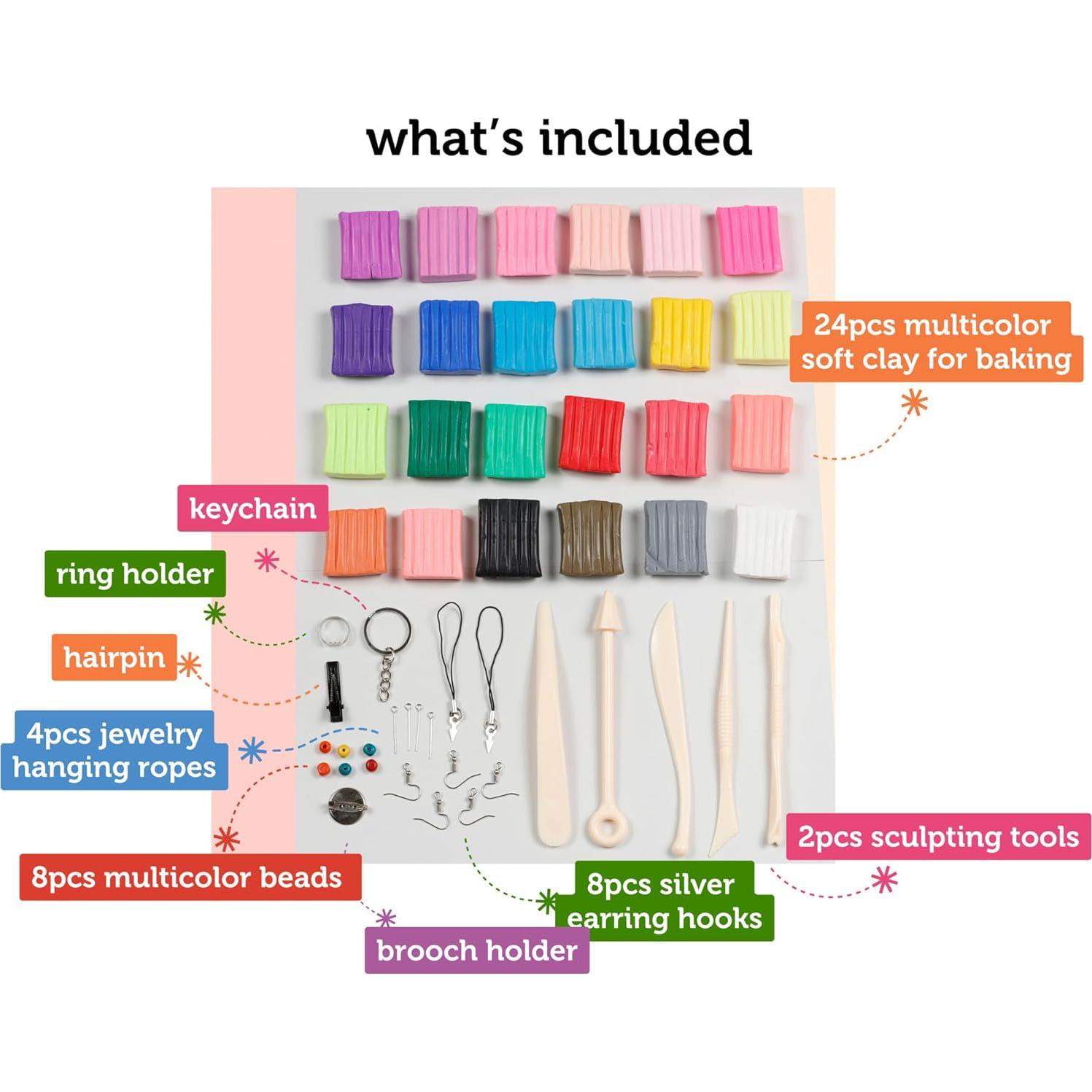 Kit de Arcilla Polimérica Incraftables 24 Colores No Tóxica