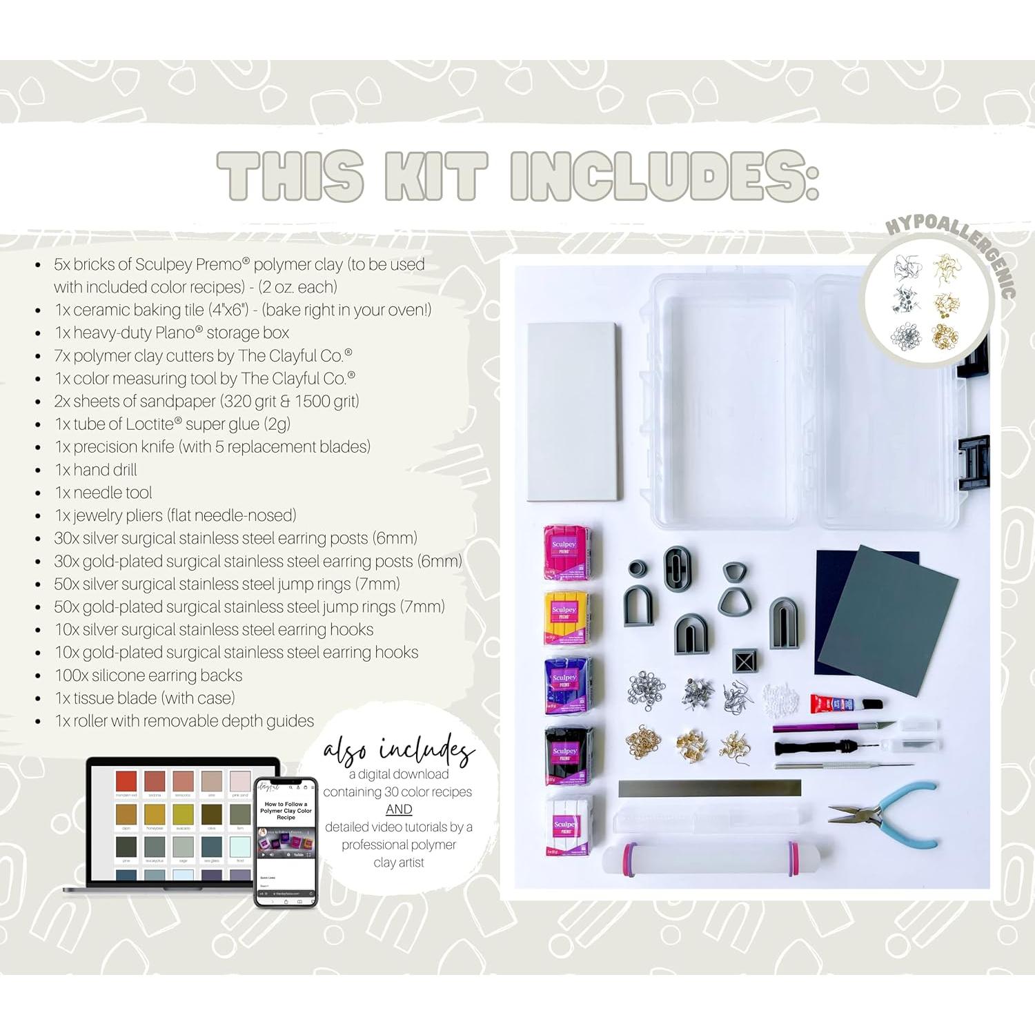 Kit de Aretes de Arcilla Polimérica The Clayful Co - 40 Pares