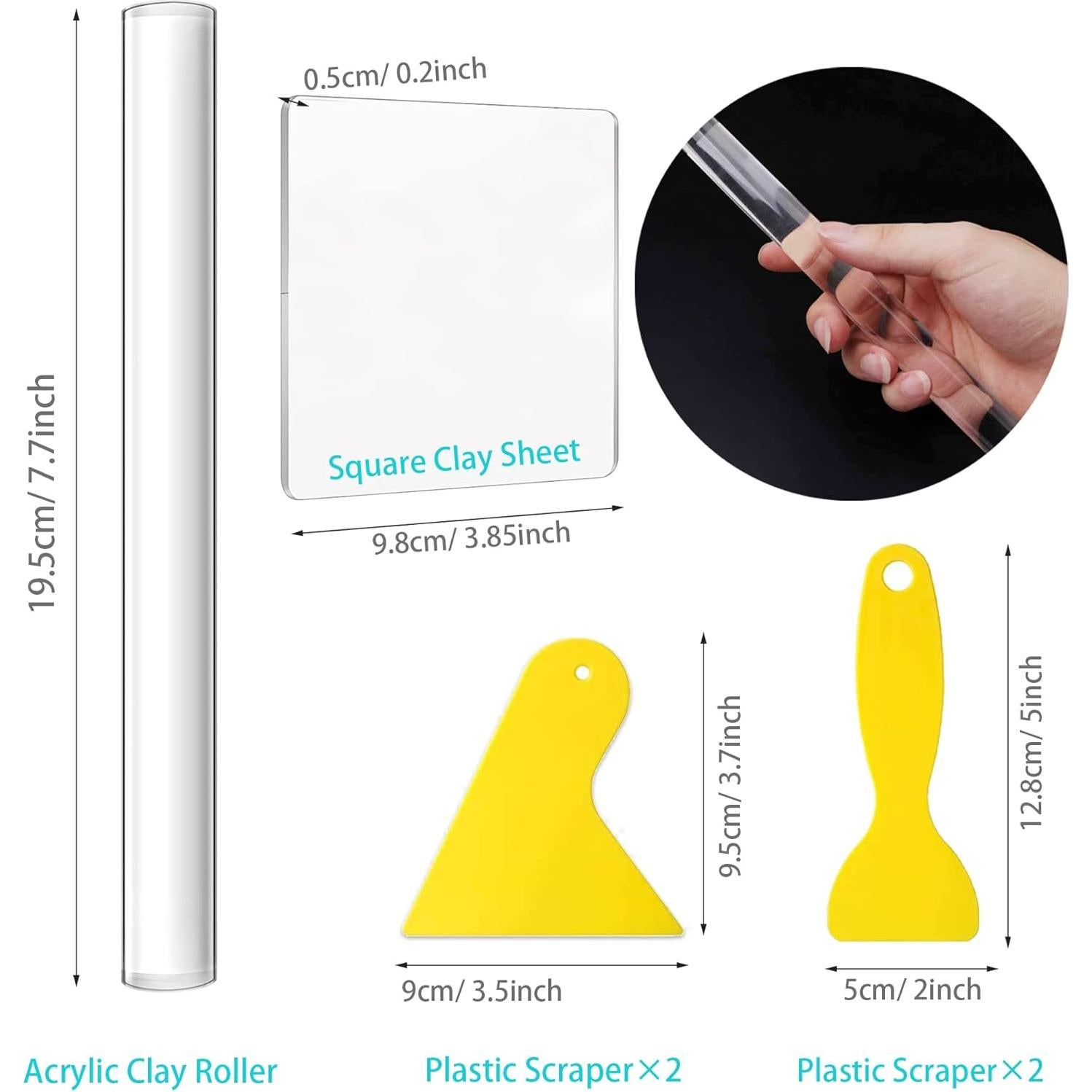 Juego de 35 Herramientas para Arcilla Yayatty - Cortadores y Rodillo