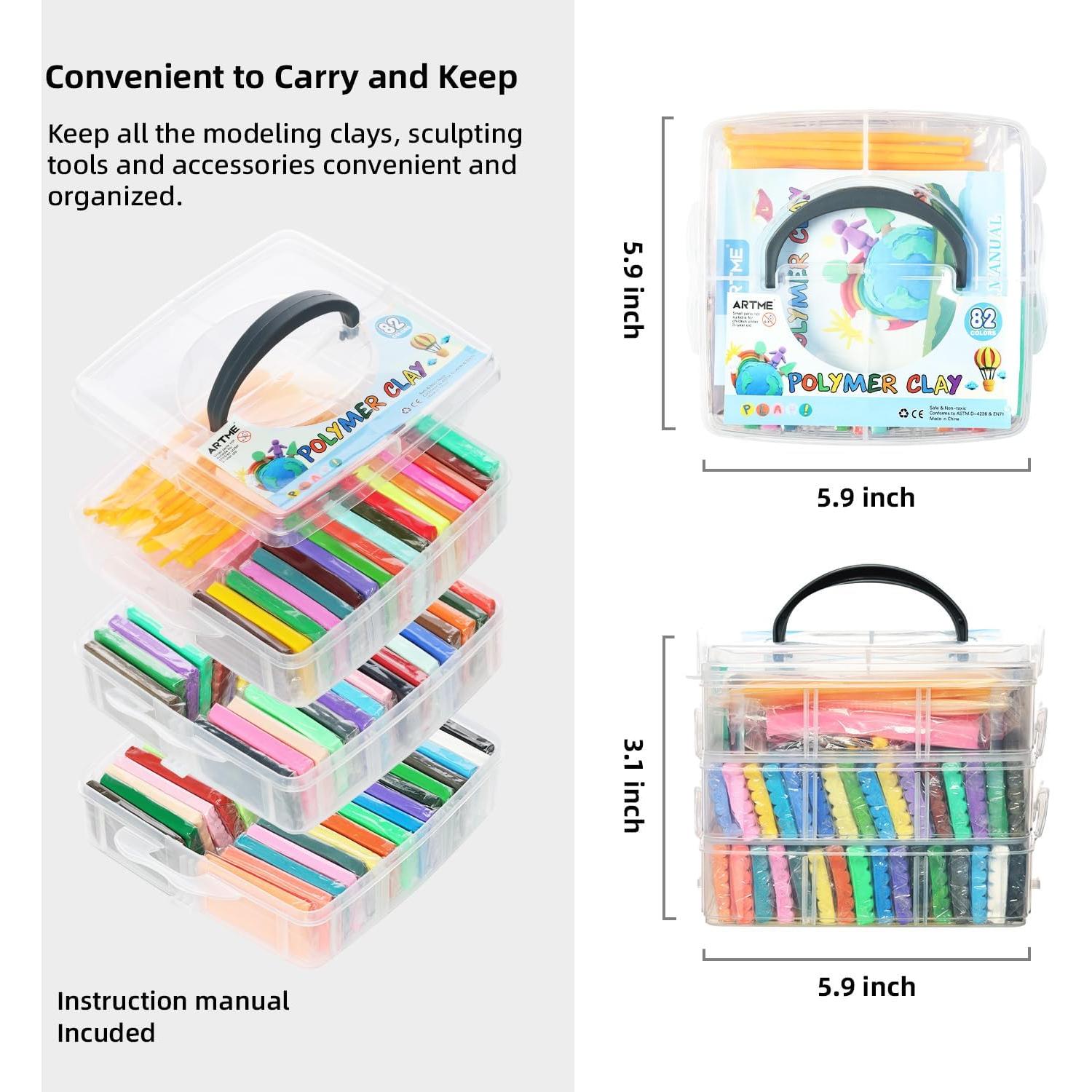 Kit de Arcilla Polimérica ARTME 82 Colores No Tóxica 2.14 kg