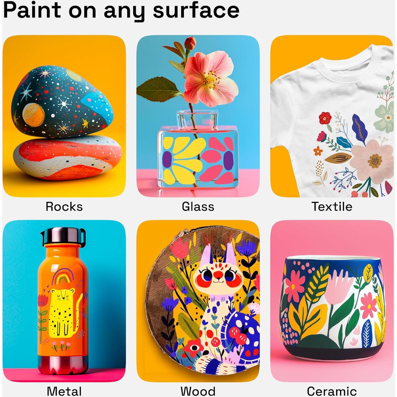 ARTISTRO 24 Marcadores Acrílicos Doble Punta para Pintura