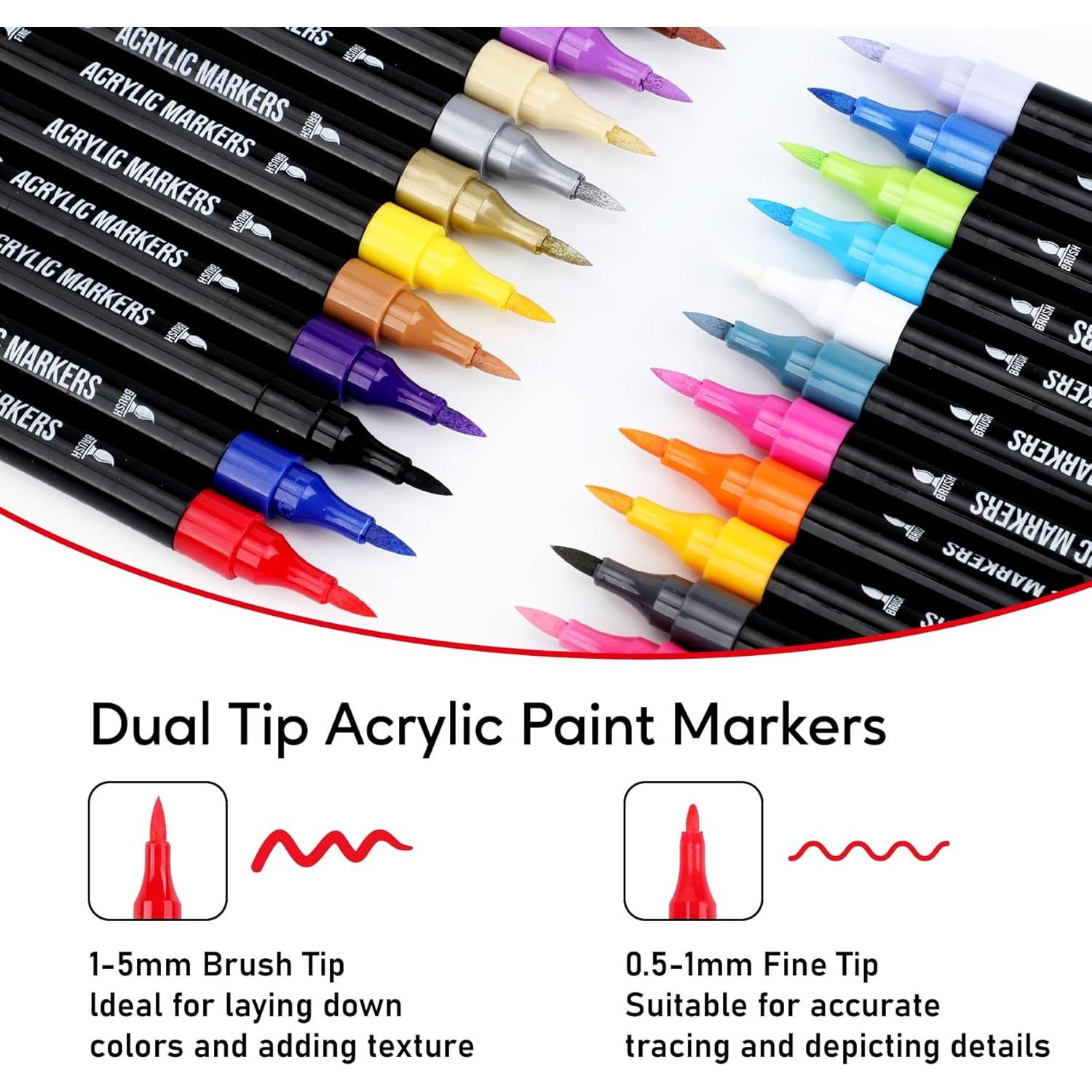 Marcadores Acrílicos Pagather 24 Colores Doble Punta