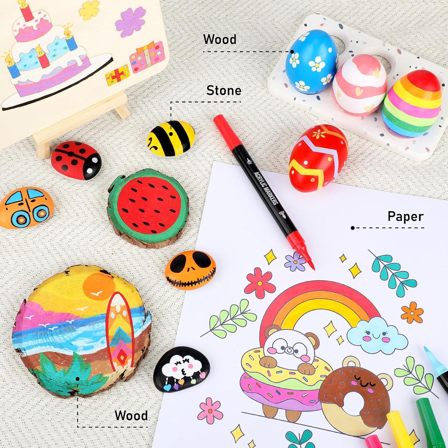 Marcadores Acrílicos Pagather 24 Colores Doble Punta