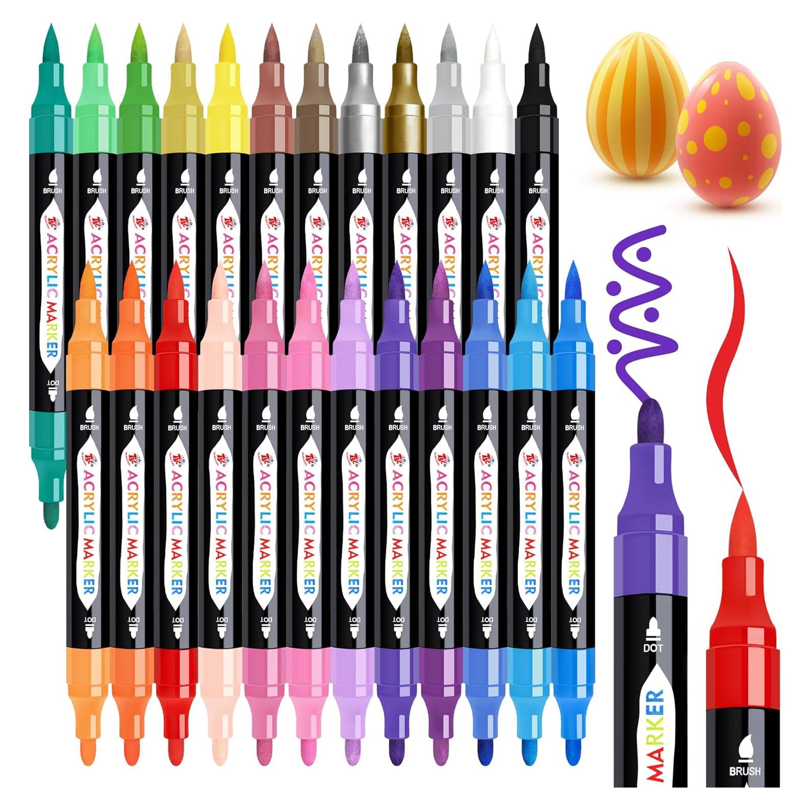 Marcadores de Pintura Acrílica TBC 24 Colores Doble Punta