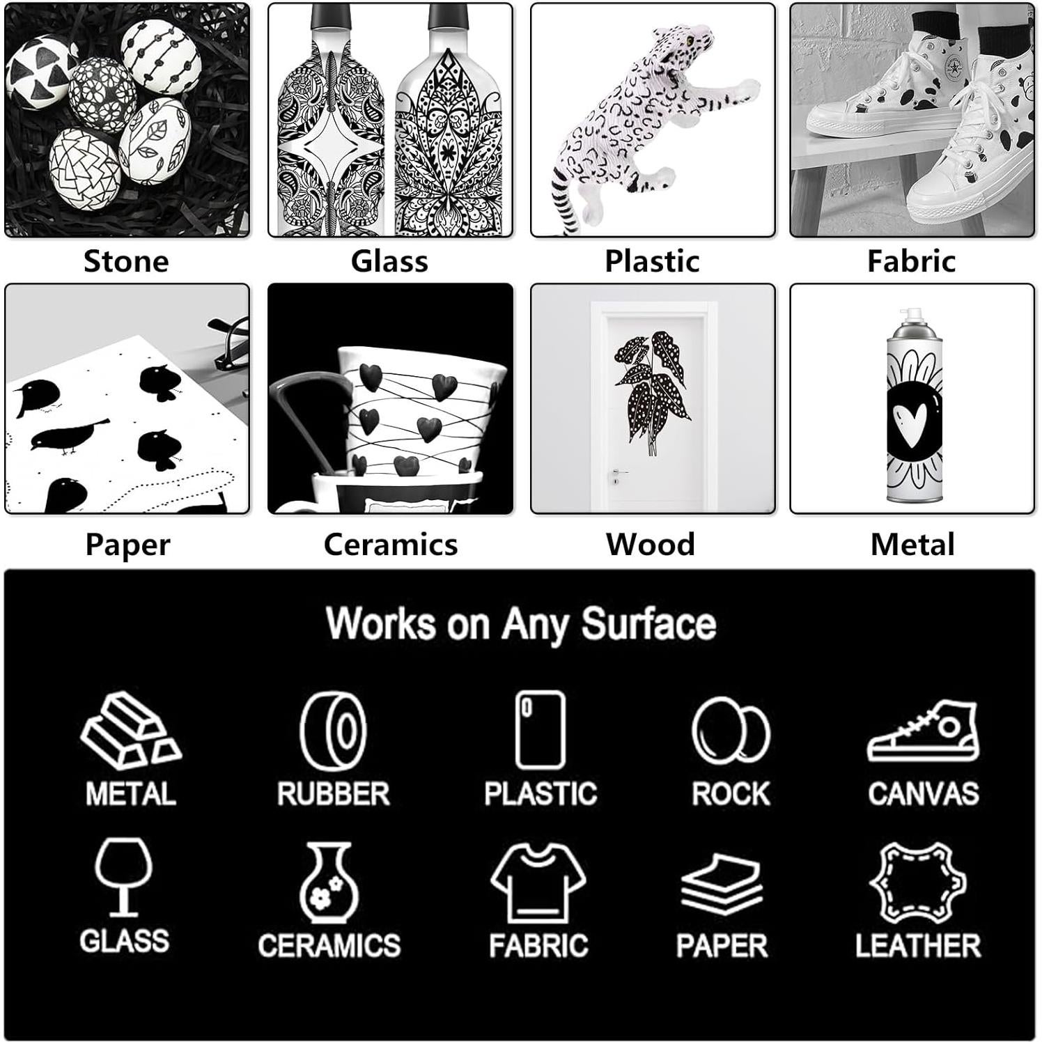 Marcadores de Pintura Acrílica Negra GPLMQ - Paquete de 4