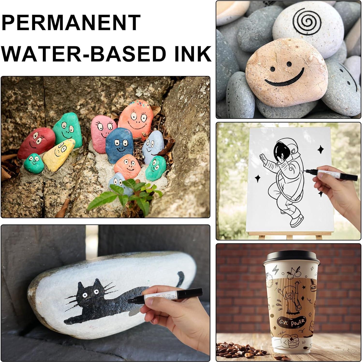 Marcadores de Pintura Acrílica Negra GPLMQ - Paquete de 4