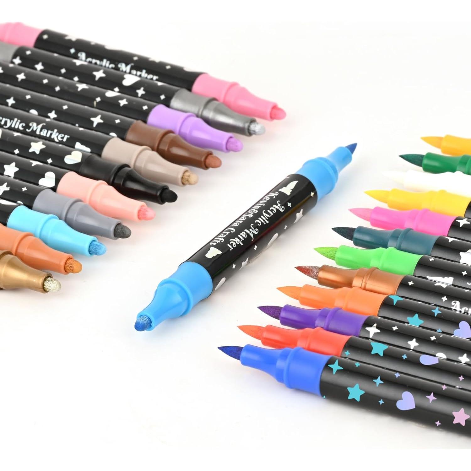 Juego de 24 Marcadores Acrílicos KEVIN&SASA CRAFTS Multicolor