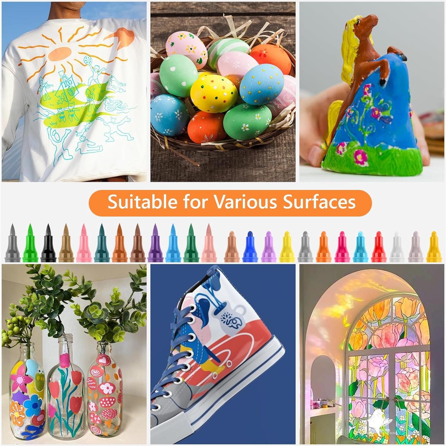 Juego de 24 Marcadores Acrílicos KEVIN&SASA CRAFTS Multicolor