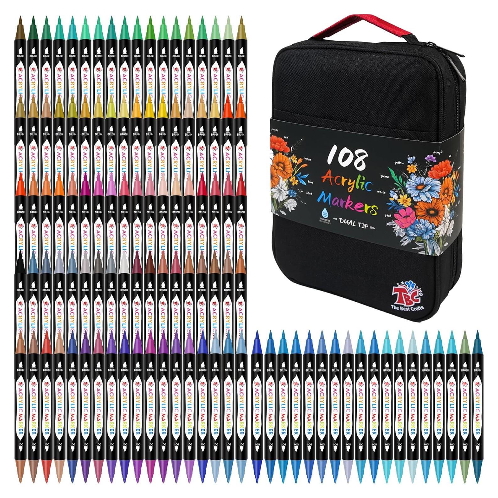 Marcadores de Pintura Acrílica TBC 108 Colores Doble Punta