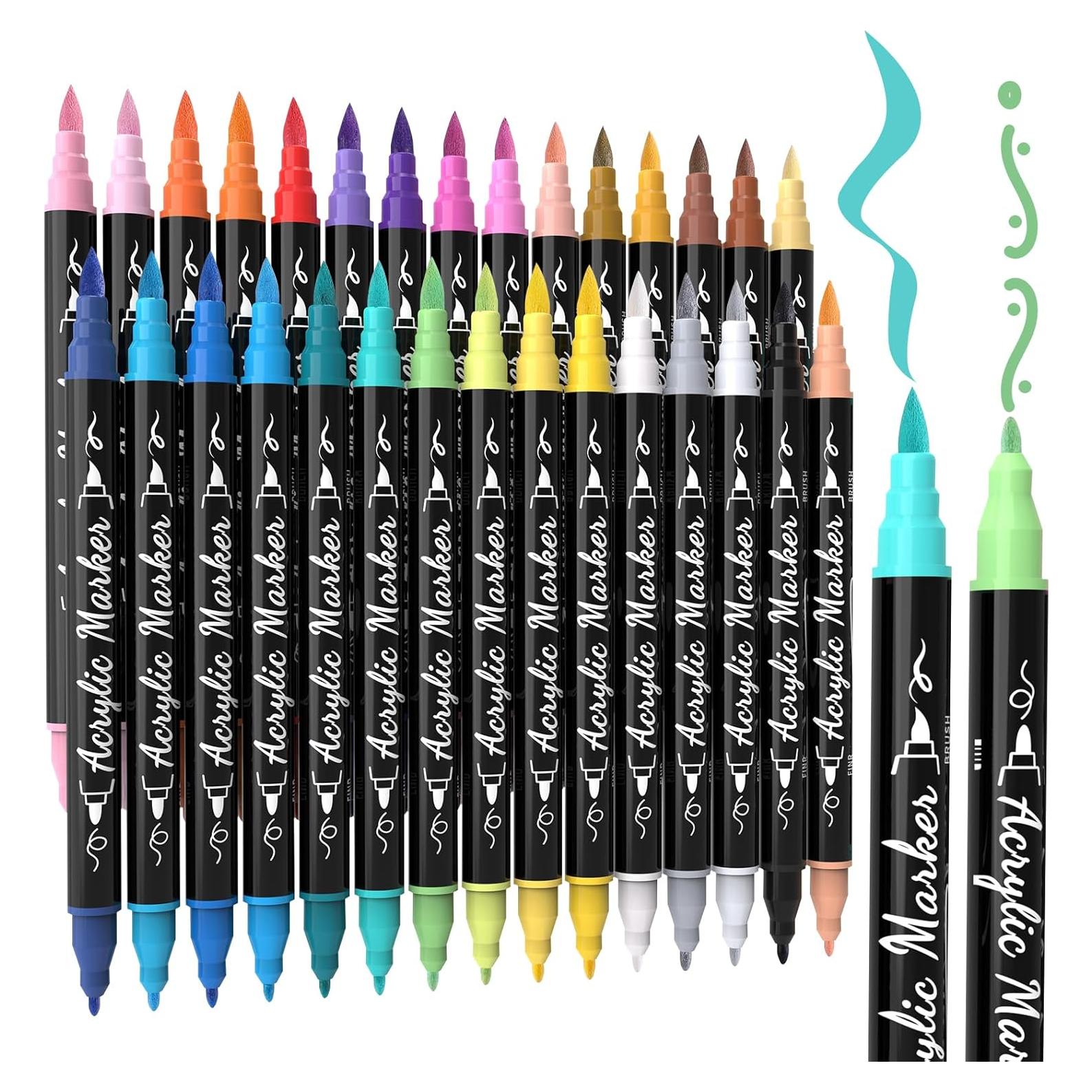 Set de 30 Marcadores de Pintura Acrílica TOSHARE - Punta Doble