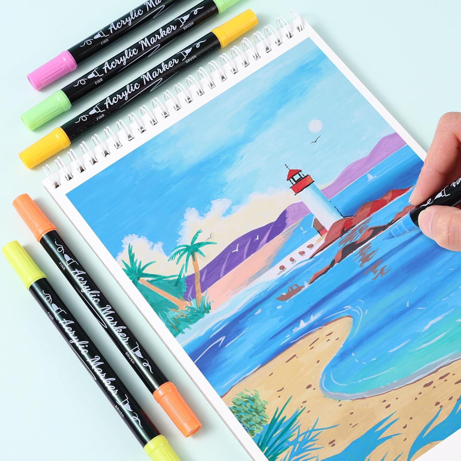 Set de 30 Marcadores de Pintura Acrílica TOSHARE - Punta Doble