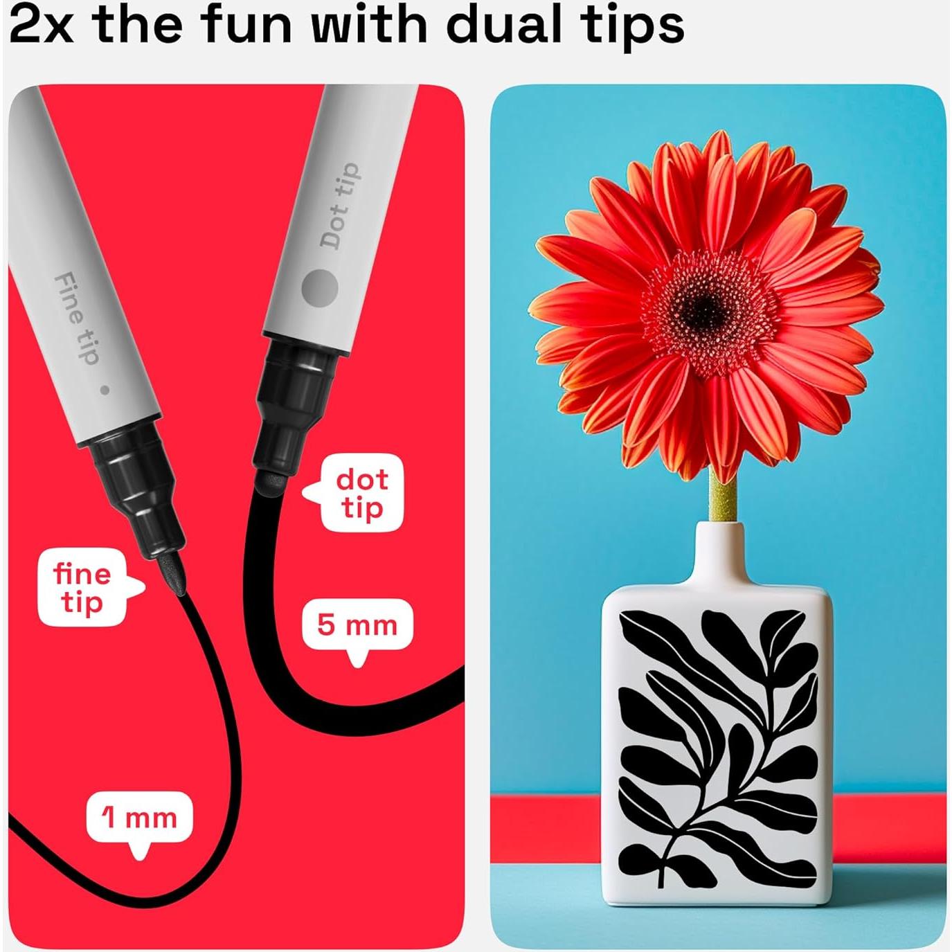 Marcadores de Pintura Acrílica Doble Punta ARTISTRO 2 Unidades