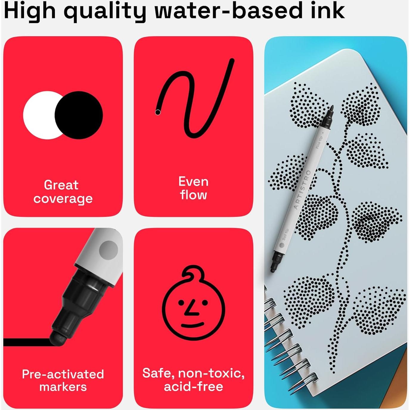 Marcadores de Pintura Acrílica Doble Punta ARTISTRO 2 Unidades