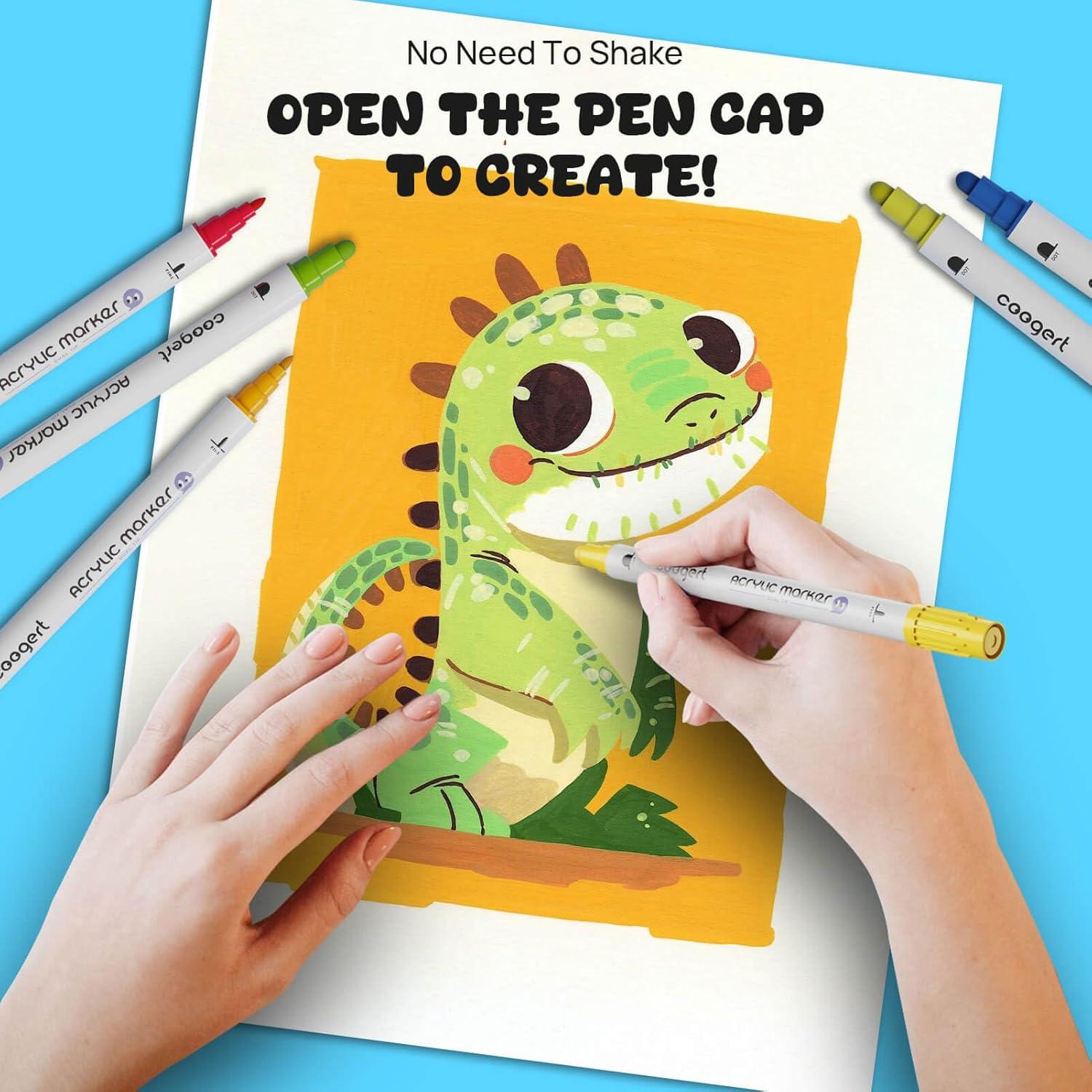 24 Marcadores de Pintura Acrílica Coogert Doble Punta 1-5mm