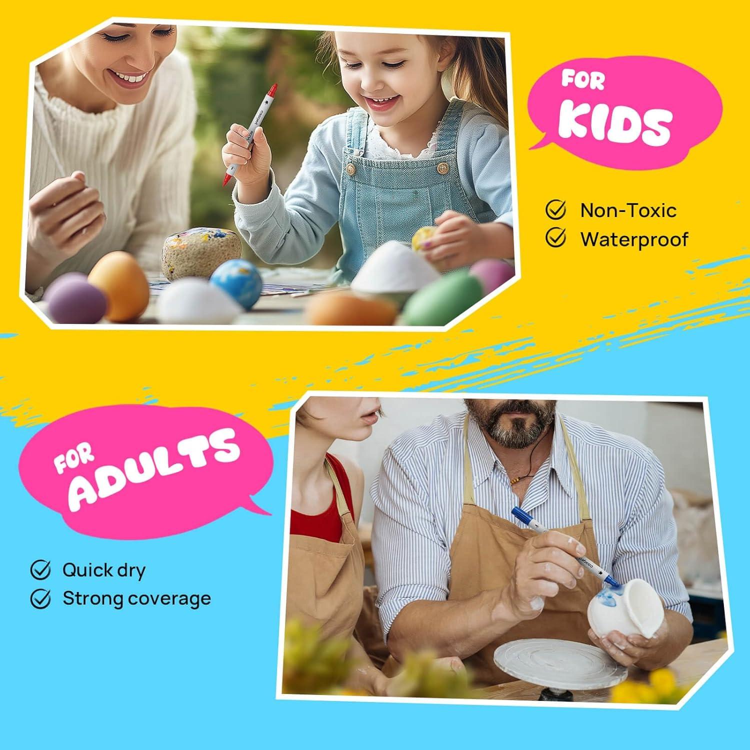 24 Marcadores de Pintura Acrílica Coogert Doble Punta 1-5mm