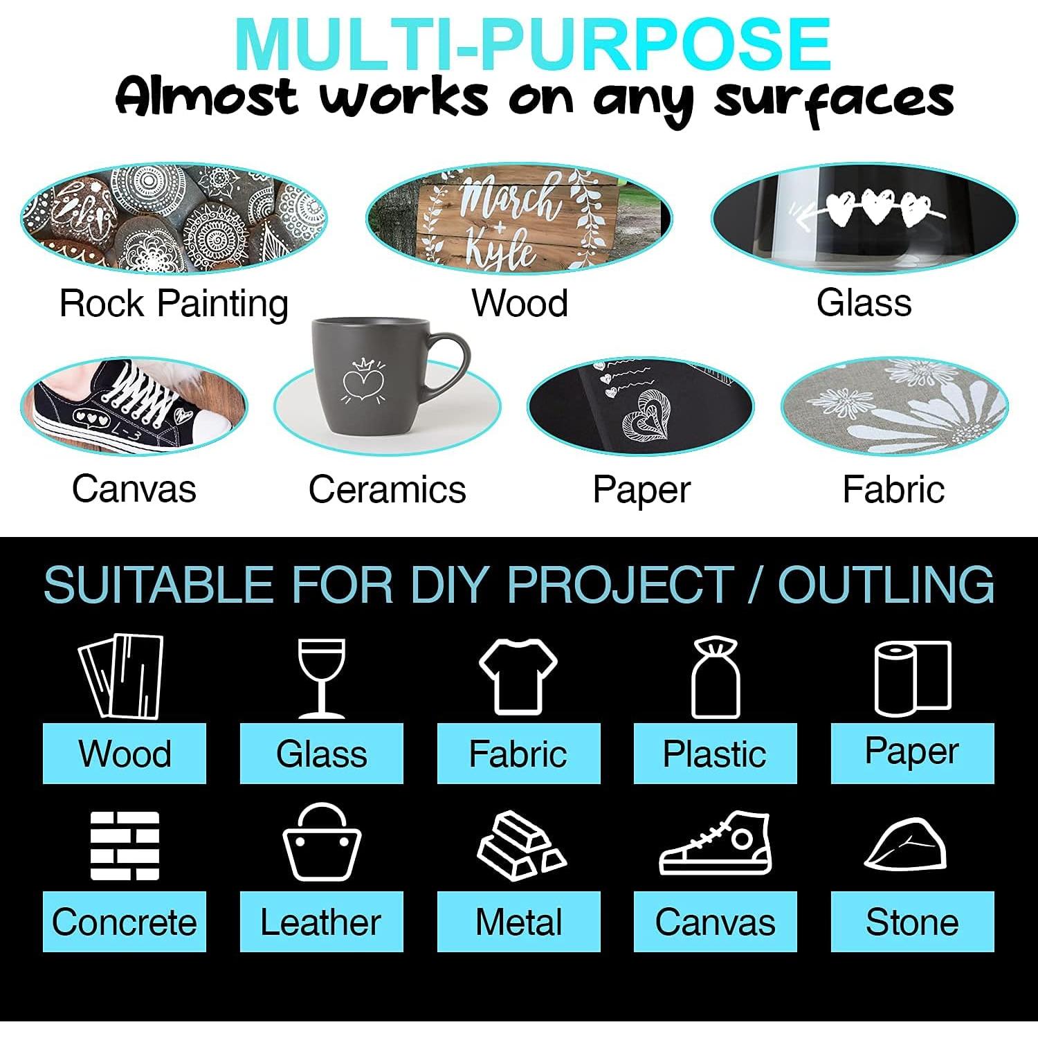 Marcadores de Pintura Acrílica Blanca AKARUED - 8 Unidades 0.7mm