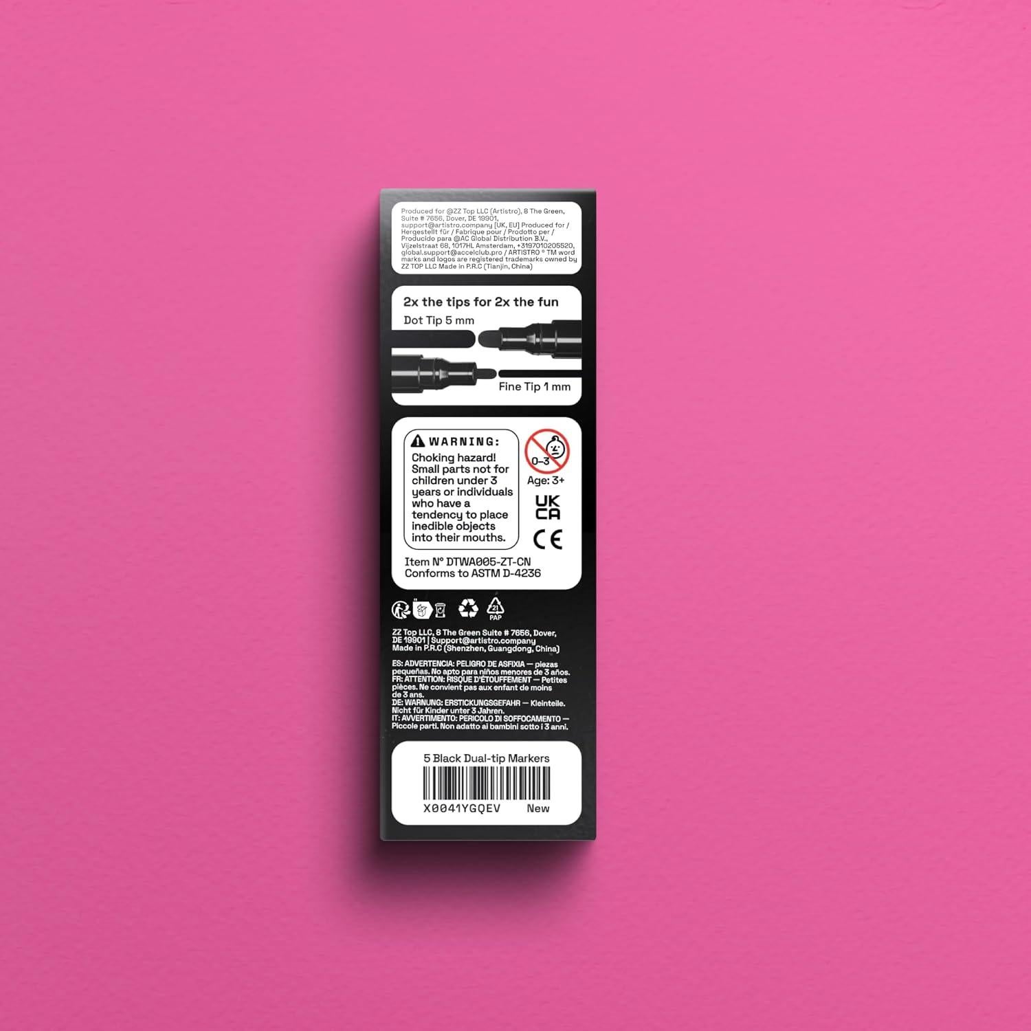 Marcadores de Pintura Acrílica Doble Punta ARTISTRO 5 Unidades