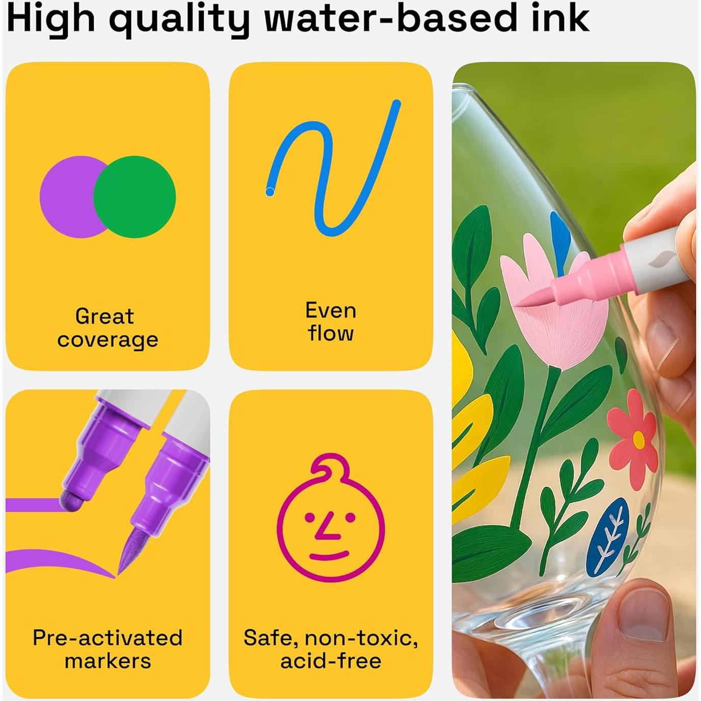 Marcadores de Pintura Acrílica ARTISTRO 24 Piezas Doble Punta