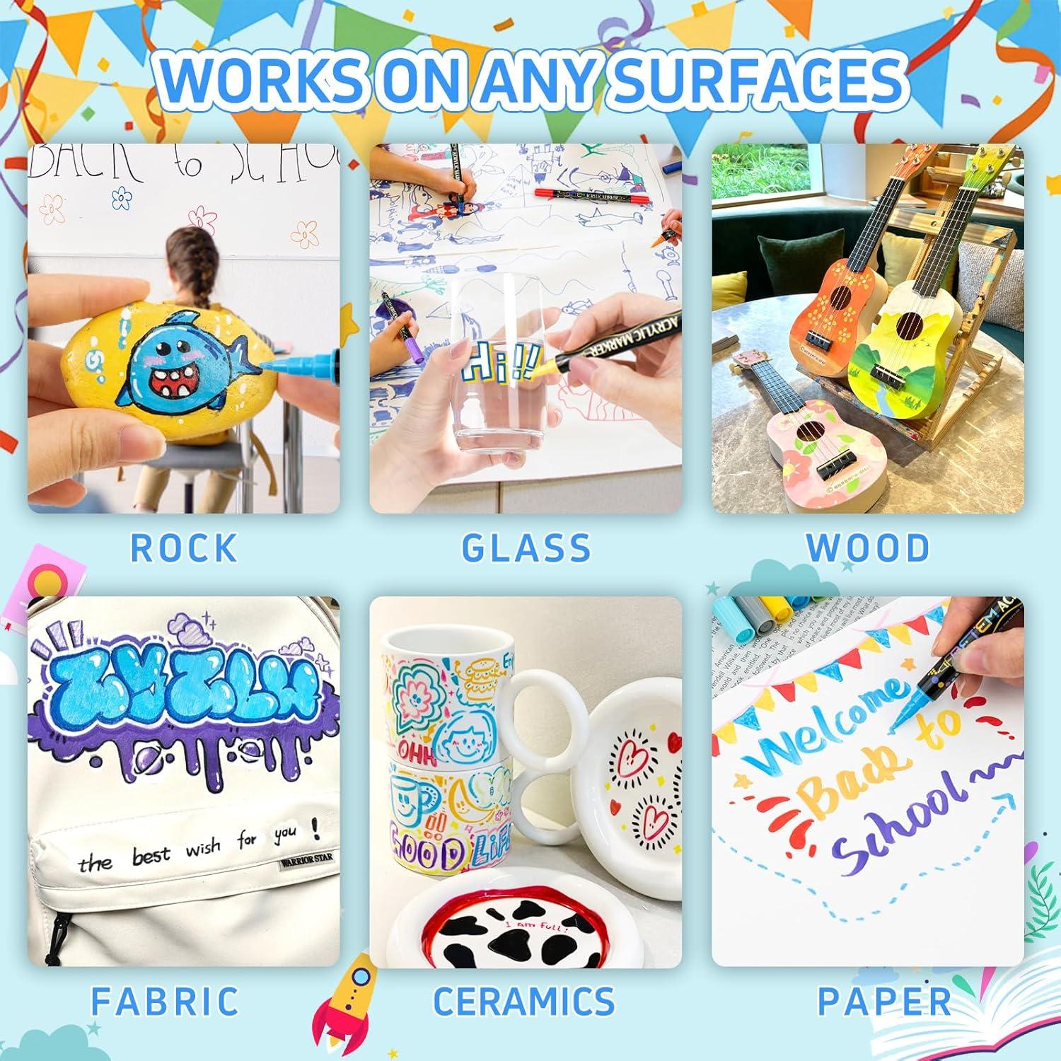 Marcadores Acrílicos Betem Doble Punta 24 Colores para Arte