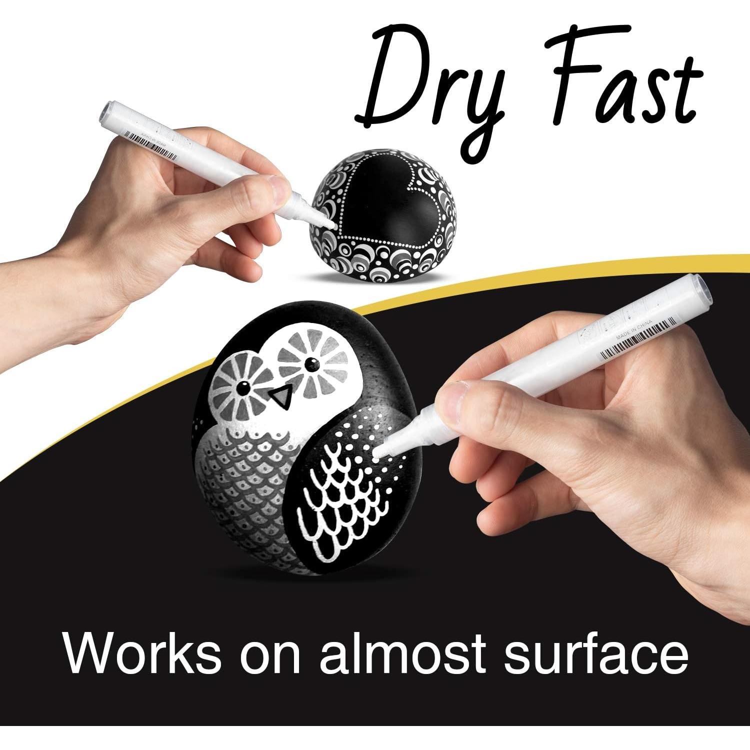 Marcadores de Pintura Acrílica Blanca AKARUED - 8 Unidades 2-3mm