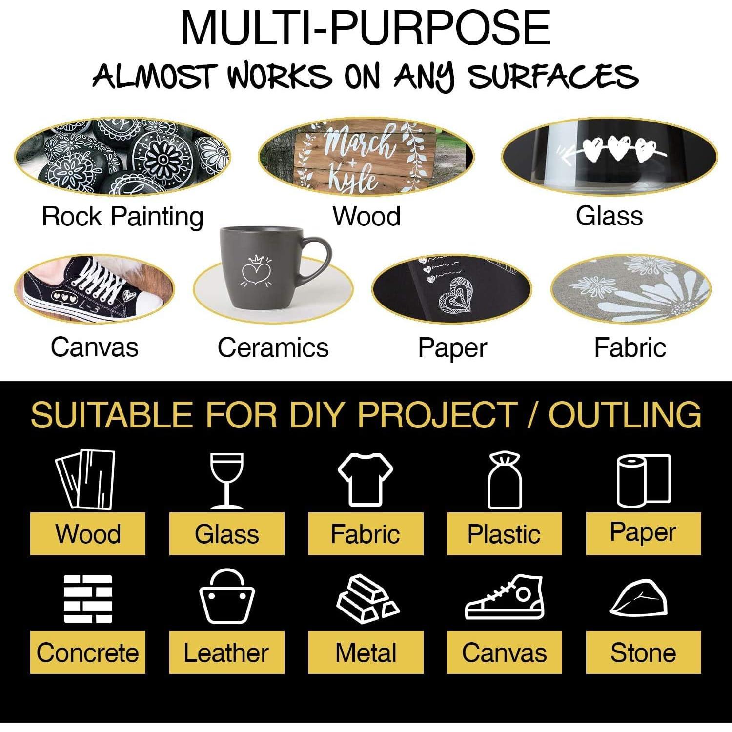 Marcadores de Pintura Acrílica Blanca AKARUED - 8 Unidades 2-3mm