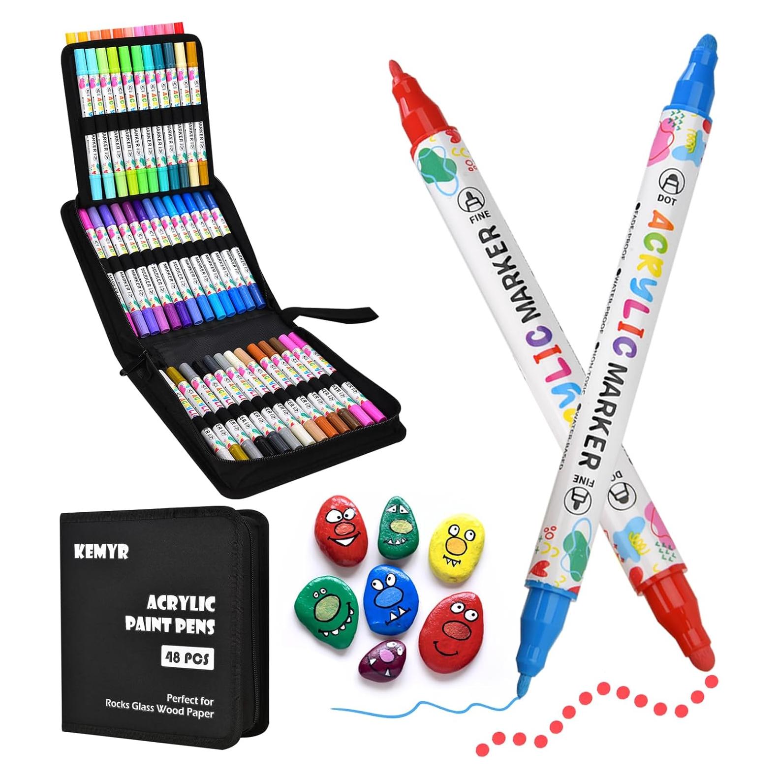 Marcadores de Pintura Acrílica KEMYR 48 Colores Doble Punta