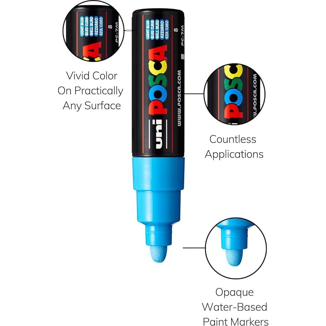 Set de 29 Marcadores de Pintura Posca PC-5M, Punta Media 1.8-2.5mm